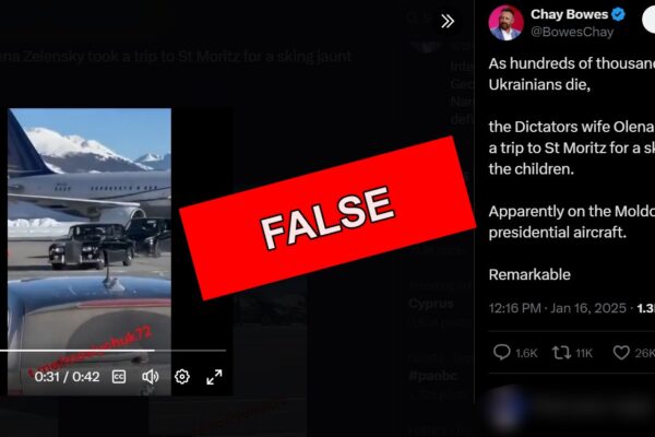 This video does NOT show Zelenskyy’s wife arriving at the ski resort in St. Moritz