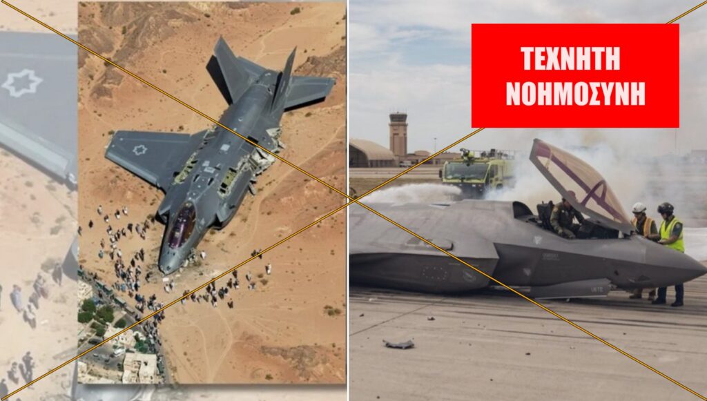 AI οι φωτογραφίες αμερικάνικου μαχητικού F-35 που χτυπήθηκε από ιρανικά αντιαεροπορικά πυρά