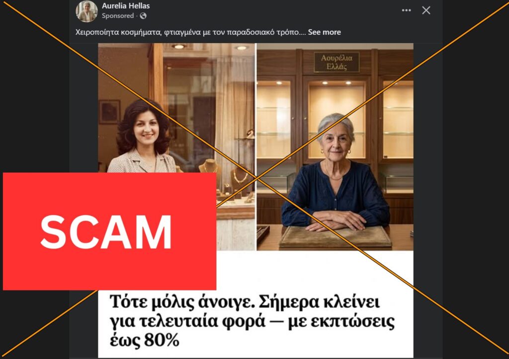 Aurelia Hellas: Απάτη με σελίδα κοσμημάτων στο Facebook