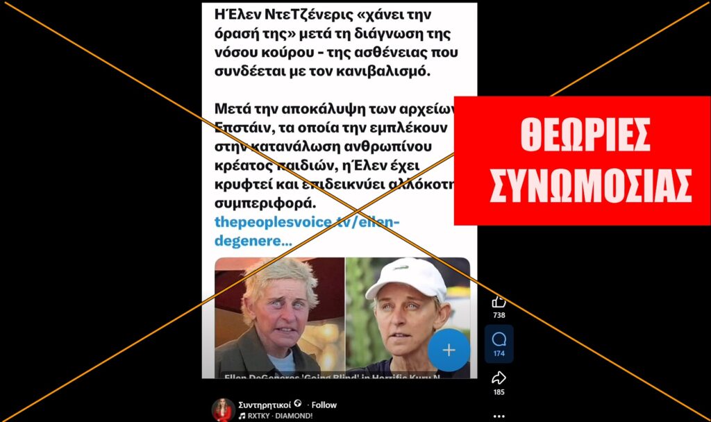 Η Έλεν Ντε Τζενέρις δεν πάσχει από τη νόσο των κανιβάλων