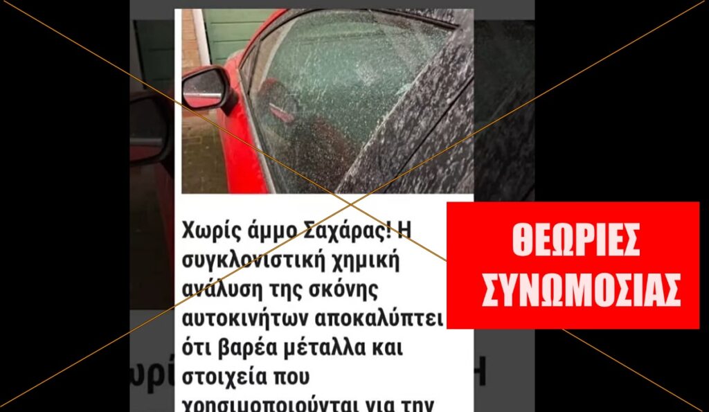 Η χημική ανάλυση της αφρικανικής σκόνης σε αυτοκίνητα ΔΕΝ αποκαλύπτει ότι βαρέα μέταλλα και στοιχεία χρησιμοποιούνται για  γεωμηχανική