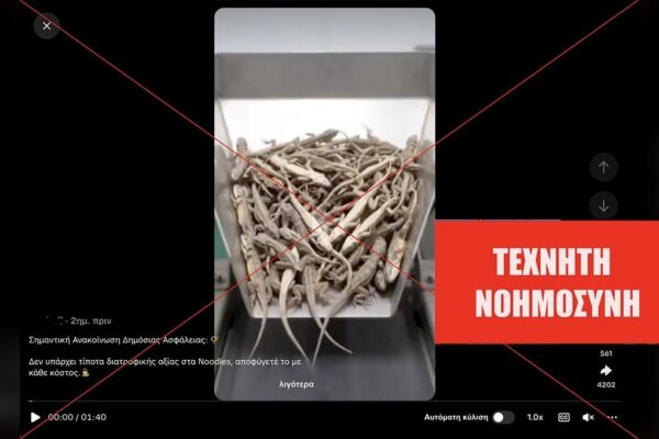 Βίντεο με δήθεν παραγωγή Noodles από αλεύρι σαυρών έχει δημιουργηθεί με τεχνητή νοημοσύνη